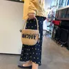 TOTES Yuvarlak Kova Çantaları Kadınlar Yeni Yaz Moda Plaj Str Çanta Rattan Dokuma Omuz Messenger Lady Totebliberyeyeyes