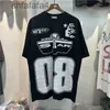 Designer Moda Roupas Tees Camisetas Street Hellstar Studios Jersey Número 08 Carta Impressa Manga Curta Mens Hiphop Loose Fitting Camiseta Rock Hip Ho R8IW