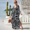 Maillots de bain pour femmes Bikins Cover Up 2024 V cou longue robe caftan pour femmes plage cover-up sexy lâche été maxi robe beachweartunic