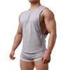 Herrtankstoppar avslappnad undertröja topp för män smala fit muskel gym väst ärmlös t -shirt andningsbar polyestermaterial