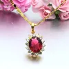 Hanger Kettingen SAIYE 2024 Korea 24K Gold Plating Ketting Rode Zirkoon Kristal Jade Dames Engagement Sieraden Gift