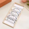 Astucci per gioielli Vassoio per esposizione occhiali Visualizza occhiali Organizzatore in velluto di legno