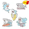 Hot Lapel Pins Shark Opens Its Mouth Brooches for Women Metal Alloy Animal Pet Brooch Clothes Jewelry Bag Pin Fashion Dress Coat Accessorie