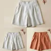 Frauen Shorts Frauen Baumwolle Leinen Breites Bein Lässig Mini A-linie Kurze Hosen Mujer Frühling Sommer Baggy Lose Bequeme Gerade Cortos