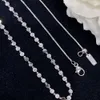 18K Solid Gold Natural Diamond Choke Charm Chain Necklace Exquisite Women Fashion Bling Charm Necklace