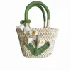 Totes Summer Small Fresh Handmade Lily Of The Valley Woven Bag Idyllic Outing Camping Beach str Handbagstylishyslbags