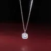 ネックレスTrustdavis Real 925 Sterling Silver 2022 Square Dazzling Clean CZ Clavicle Necklace for Women Wedding Fine 925 Jewelry DE0090