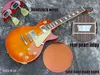 Guitare électrique flamme Orange, peinture relique, pièces vieillies, Pickups zèbre, NoPickguard, petite broche, pont, reliure crème