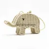 Borse a tracolla Cartoon Elephant str Borsa a mano Chic Borsa a tracolla da donna Borsa a tracolla intrecciata da spiaggia Mini Borsa a tracolla casual carinastylishyslbags