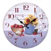 Wall Clocks European Style Home Battery Operated Easy Install Non Ticking Large Sunflower Decorative Vintage Silent Round Rustic Clock