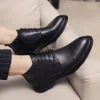 Весенне-осенние мужские кожаные туфли высокого качества на молнии с высоким берцем, мужские повседневные деловые коричневые мужские классические ботинки