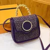 Mini Handbag With Drill Diamond Crossbody Bags Designer Shoulder Purse Hardware Buckle Metal Handle Adjustable Shoulder Strap Women Flap Handbags