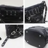 JIAERDI High Street Vintage Handtasche Frauen Niet Große Kapazität Lässige Umhängetaschen Damen Moto Biker Schwarz Messenger Tasche 240109