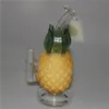 Unique Pineapple Glass Bong Hookah Recycler Bubbler Water Pipes 14mm Female Joint Oil Dab Rig 7.8 Inch Smoking Accessories Bongs With Funnel Bowl Yellow Pipe