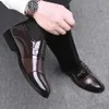 Printemps automne Style hommes chaussures simples chaussures d'affaires décontractées couleur unie en cuir verni hommes robe de mariage Sheos antidérapant 240110