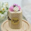 120pcs Personalized Creative Cylinder & Heart Shape Bamboo Wedding Favors Candy Boxes Party Gift Box with Bowknot & Tag