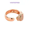 Carter Rings Women's Fashion ring Heart Sound Rose Gold Purple Korean Full Leopard Head Ring for Men and New High end Open With Original Box