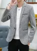 Fashion Casual Mannen Blazer Katoen Slanke Korea Stijl Pak Masculino Mannelijke Pakken Jas Blazers Kleding Plus Size 4XL 240110