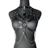 Rok Keten Lederen Borstharnas Vrouwen Sexy Fetish Lingerie Body Bondage Kooi Jarretellegordel Bretels Erotische Kousen Gothic Kleding