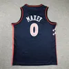 Maillot de basket-ball Joel Embiid pour hommes, Tyrese Maxey Allen Iverson, chemise de ville cousue, édition pour enfants, bleu, blanc, noir