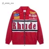 Rhude Jacket Mens Varsity American Vintage Baseball Rhude Hoodie Letterman Jacket Femmes Manteau Brodé Disponible dans Rhude Styles Brand Couple 7241