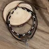 Anhänger Halsketten Gestapelt Leder Seil Holz Perlen Halskette Set Männer Vintage Layered Tribal Blatt Für Schmuck Kragen Hombre