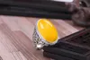 925 prata esterlina cor 15*25mm base incrustada cera turquesa anel em branco configurações ajustável anel diy jóias 240109