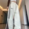 Damenhosen, modisch, lockere Jogginghose, Damen, elastische Taille, gestreift, schlanke Sporthose, modische Hose mit weitem Bein, asiatische Größe M-3XL