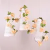 Decorative Flowers 2Pcs 233cm Cherry Blossom Vine Artificial Flower Rattan Wall Hanging Garland Home Garden Wedding Party Fake Ivy