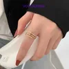 Anello di moda Carter Ladies Rose Gold Silver Lady Rings Gioielli firmati in vendita rame placcato coreano semplice apertura a tre anelli per unghie femminile con scatola originale