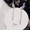 Серьги Thaya с кисточками серебряного цвета, висячие серьги с иглами и перьями, кристаллы, японские стильные женские вечерние ювелирные украшения 240109