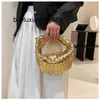 Italy Jodie Hangbag Bottegaa Women's Bag 2023 New Exquisite Weaving Advanced Feel Handbag Fashion Knot Dinner Bag