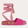 Sandals Est White Rope Tassel-Tie Ankle Straps Flat Woven Braid Platform Peep Toe Patchwork Casual Beach Shoes