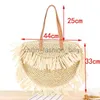 Shoulder Bags New semi-circular tassel shoulder str bag spike paper woven bag beach fashion handbagcatlin_fashion_bags