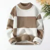 Suéteres masculinos homens 2024 outono estilo mens xadrez camisola quente juventude primavera lã pullovers tamanho M-3XL