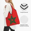 Shoppingväskor återanvändbara marocko flaggväska kvinnor tote bärbar marockansk stolt patriotisk livsmedelsbutik