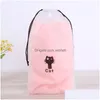 Sacs d'emballage en gros motif de chat mignon Dstring organisateur en plastique pour vêtements / sous-vêtements transparents articles divers bureau de livraison SC Dhkxb