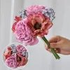 Decorative Flowers 1PC Simulation Wedding Decor Hand Bouquets Tie Anemone Peony Bouquet Pography Props Artificial