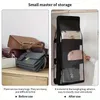 Cajas de almacenamiento 1 unid Bolso negro Organizador colgante con 6 bolsillos Bolsa de tela Oxford plegable para el dormitorio del armario familiar