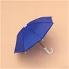 Şemsiyeler 100pcs Düz renkli mini çocuk şemsiye parti hediye oyuncak pervane dekoratif şemsiye düz sapı bükme kolu damla dhs4r