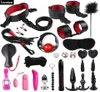 Bondage Vibrators 25 Pcs Set Sex Toys for Couples Vibrator Anal Dildo Plug Handcuffs Whip Spanking PU leather BDSM Fetish Tool Y208587105