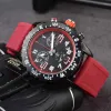 BRE Luxo Mens Mulheres Relógio Quartz Endurance Avenger Cronógrafo 44mm Função Completa Relógios Múltiplas Cores Borracha Homens Relógios Wristw Calendário Data