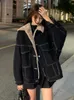 Mode coréenne hiver femmes manteau chaud 2023 revers Denim épais veste décontracté vêtements de travail coton rembourré vestes pour hauts 240109
