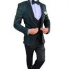 Modische 3-teilige Slim-Fit-Hochzeits-Bräutigam-Smoking-formelle Blazer-Kind-Abschlussball-Anzug-Jacken-Hosen-Weste-Grün-Seuqins-Jungen-Herren-Freizeitanzüge 240110