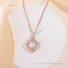 designer jewelry necklace Designer Four-leaf clover Necklace Luxury Top New silver rotating Clover female rose gold chain Mossan Stone Pendant Necklace