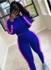 FQLWL Ribbed Knitted White Pink 2 Two Piece Set Women Outfits Bodycon Long Sleeve Crop Top Leggings Women Tracksuit Matching Set 240109