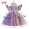 Baby Girls Unicorn Tutu Dress Pastell Rainbow Princess Girls Birthday Party Dress Bilder Halloween Unicorn Utför kostym 240109