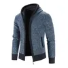 Мужские свитера, мужской кардиган с капюшоном, свитер 2024, зимний флисовый утепленный трикотаж, пальто, куртка на молнии, повседневная мужская одежда