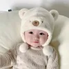 Berets inverno quente chapéu de pelúcia casual tudo à prova de vento sul coreano bebê crianças de malha diversão infantil homens e mulheres