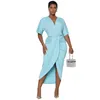 Women's Swimwear Beach Dress And Tunics Bikini 2024 Crochet Exit Sexy Neck Solid Color Pleated Split Summer Polyester Women Suit Long Tunic